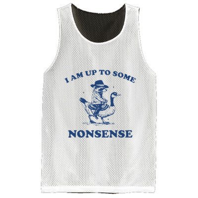 I Am Up To Some Nonsense Funny Goose Raccoon Sarcasm Saying Mesh Reversible Basketball Jersey Tank
