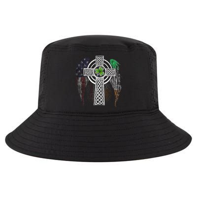 Irish American USA Flag Celtic Cross St Patricks Day Cool Comfort Performance Bucket Hat