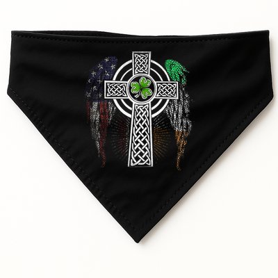 Irish American USA Flag Celtic Cross St Patricks Day USA-Made Doggie Bandana