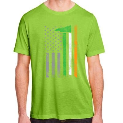 Irish American Us Flag Firefighter Axe Fire St Patricks Day Funny Gift Adult ChromaSoft Performance T-Shirt