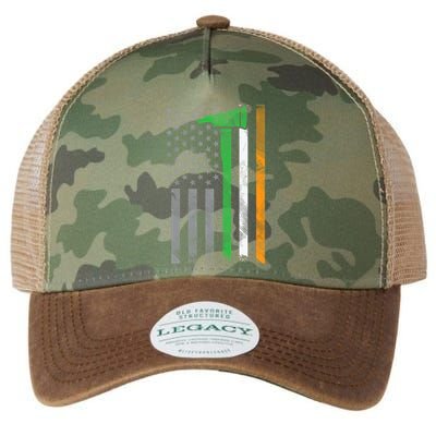 Irish American Us Flag Firefighter Axe Fire St Patricks Day Funny Gift Legacy Tie Dye Trucker Hat