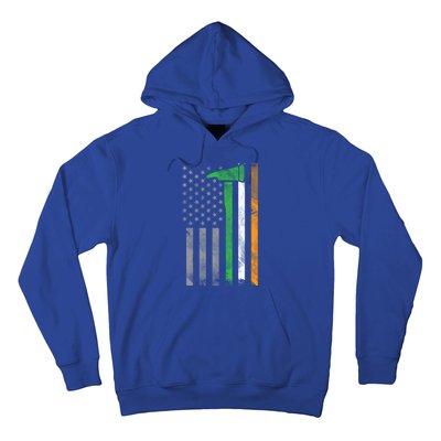 Irish American Us Flag Firefighter Axe Fire St Patricks Day Funny Gift Hoodie