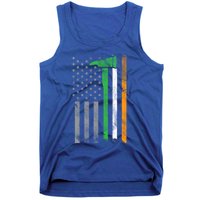 Irish American Us Flag Firefighter Axe Fire St Patricks Day Funny Gift Tank Top