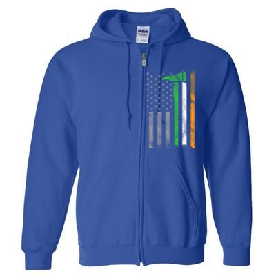 Irish American Us Flag Firefighter Axe Fire St Patricks Day Funny Gift Full Zip Hoodie