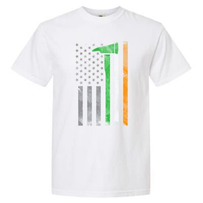 Irish American Us Flag Firefighter Axe Fire St Patricks Day Funny Gift Garment-Dyed Heavyweight T-Shirt