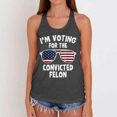 I Am Voting For A Convicted Felon Trump 2024 Women's Knotted Racerback Tank