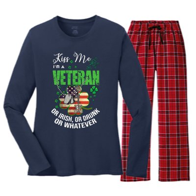 IM A Veteran Or Irish Or Drunk Or Whatever Patricks Women's Long Sleeve Flannel Pajama Set 