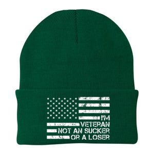 IM A Veteran Not A Sucker Or A Loser Patriotic Quotes Knit Cap Winter Beanie