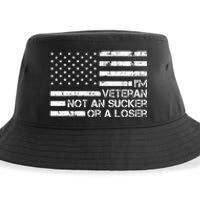 IM A Veteran Not A Sucker Or A Loser Patriotic Quotes Sustainable Bucket Hat