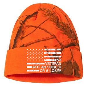 IM A Veteran Not A Sucker Or A Loser Patriotic Quotes Kati Licensed 12" Camo Beanie