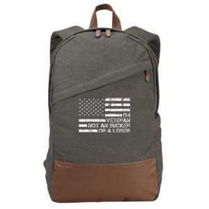 IM A Veteran Not A Sucker Or A Loser Patriotic Quotes Cotton Canvas Backpack