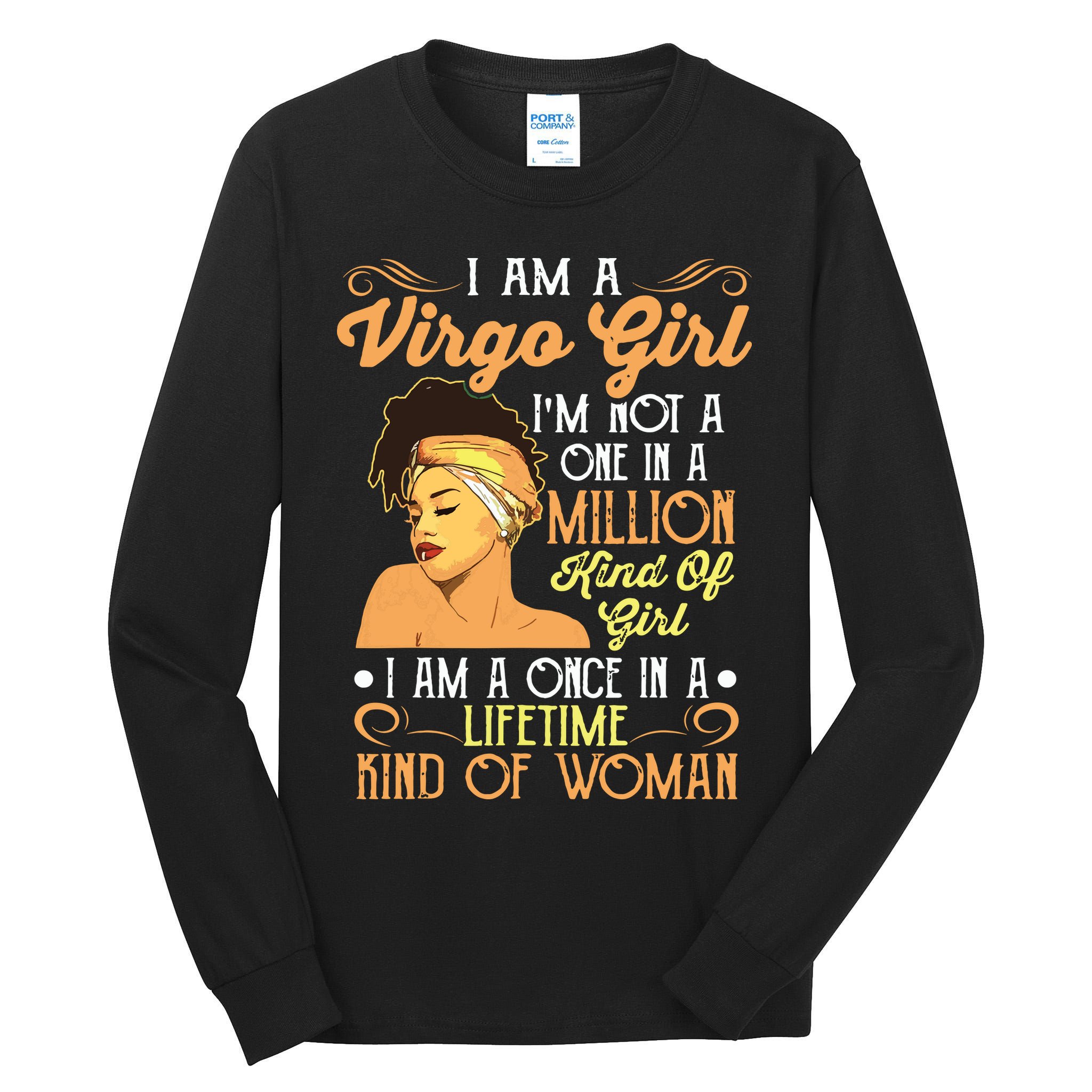 Im A Virgo Girl Black Women Shirts Virgo Girl Tall Long Sleeve T-Shirt