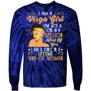 Im A Virgo Girl Black Women Shirts Virgo Girl Tie-Dye Long Sleeve Shirt