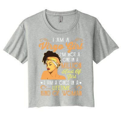 Im A Virgo Girl Black Women Shirts Virgo Girl Women's Crop Top Tee