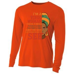 Im A Virgo Woman I Have 3 Sides Funny Cooling Performance Long Sleeve Crew