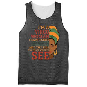 Im A Virgo Woman I Have 3 Sides Funny Mesh Reversible Basketball Jersey Tank