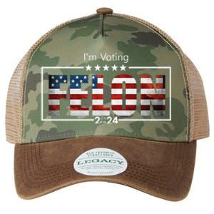 I Am Voting Felon 2024 Trump Usa Flag Legacy Tie Dye Trucker Hat