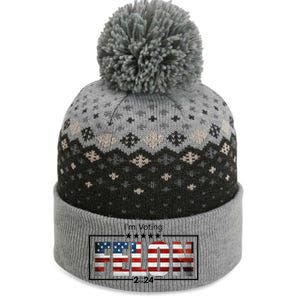 I Am Voting Felon 2024 Trump Usa Flag The Baniff Cuffed Pom Beanie