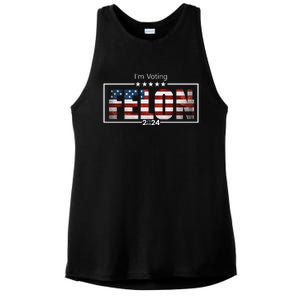 I Am Voting Felon 2024 Trump Usa Flag Ladies PosiCharge Tri-Blend Wicking Tank