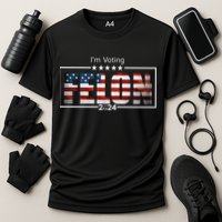I Am Voting Felon 2024 Trump Usa Flag Cooling Performance Crew T-Shirt
