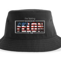 I Am Voting Felon 2024 Trump Usa Flag Sustainable Bucket Hat