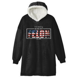 I Am Voting Felon 2024 Trump Usa Flag Hooded Wearable Blanket