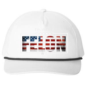 I Am Voting Felon 2024 Trump Usa Flag Snapback Five-Panel Rope Hat