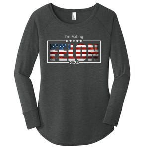 I Am Voting Felon 2024 Trump Usa Flag Women's Perfect Tri Tunic Long Sleeve Shirt