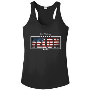 I Am Voting Felon 2024 Trump Usa Flag Ladies PosiCharge Competitor Racerback Tank