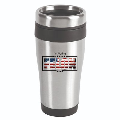 I Am Voting Felon 2024 Trump Usa Flag 16oz Travel Tumbler