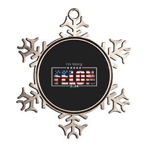 I Am Voting Felon 2024 Trump Usa Flag Metallic Star Ornament