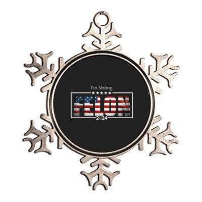 I Am Voting Felon 2024 Trump Usa Flag Metallic Star Ornament