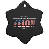 I Am Voting Felon 2024 Trump Usa Flag Ceramic Star Ornament