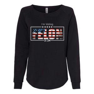 I Am Voting Felon 2024 Trump Usa Flag Womens California Wash Sweatshirt