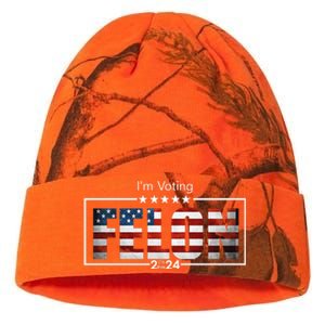 I Am Voting Felon 2024 Trump Usa Flag Kati Licensed 12" Camo Beanie