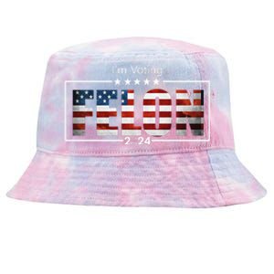 I Am Voting Felon 2024 Trump Usa Flag Tie-Dyed Bucket Hat