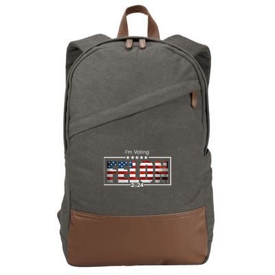 I Am Voting Felon 2024 Trump Usa Flag Cotton Canvas Backpack