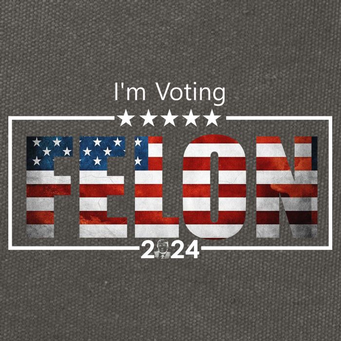 I Am Voting Felon 2024 Trump Usa Flag Cotton Canvas Backpack