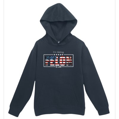 I Am Voting Felon 2024 Trump Usa Flag Urban Pullover Hoodie