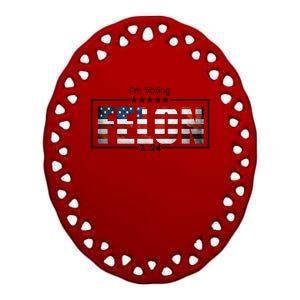 I Am Voting Felon 2024 Trump Usa Flag Ceramic Oval Ornament