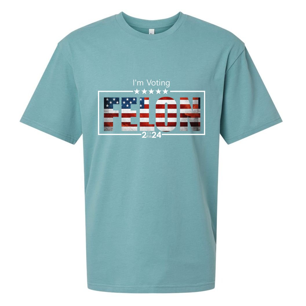 I Am Voting Felon 2024 Trump Usa Flag Sueded Cloud Jersey T-Shirt