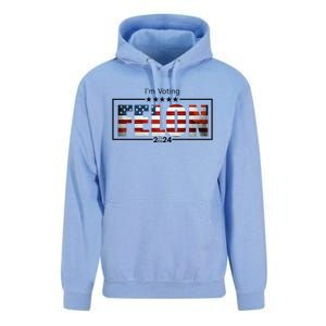 I Am Voting Felon 2024 Trump Usa Flag Unisex Surf Hoodie