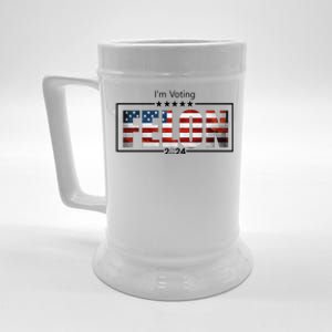 I Am Voting Felon 2024 Trump Usa Flag Beer Stein