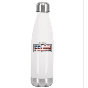 I Am Voting Felon 2024 Trump Usa Flag Stainless Steel Insulated Water Bottle