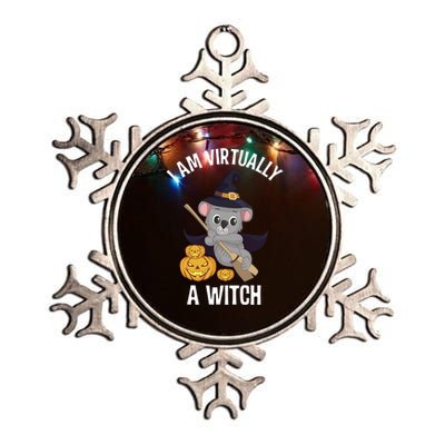 I Am Virtually A Witch Koala Bear Easy Halloween Costume Gift Metallic Star Ornament