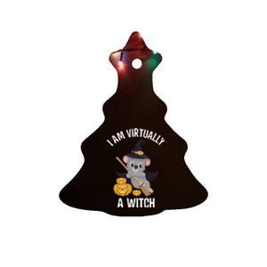 I Am Virtually A Witch Koala Bear Easy Halloween Costume Gift Ceramic Tree Ornament