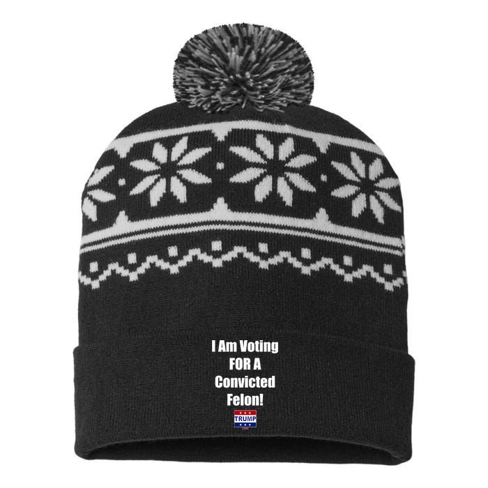 I Am Voting For A Convicted Felon Trump 2024 USA-Made Snowflake Beanie