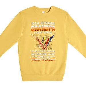 IM A Veteran Grandpa I Have Risked My Life To Protect Strangers Premium Crewneck Sweatshirt