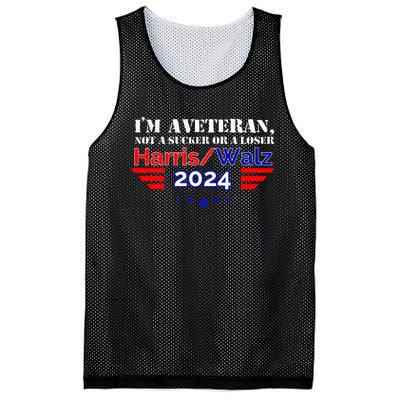 IM A Veteran Not A Sucker Or A Loser Harris Walz 2024 Mesh Reversible Basketball Jersey Tank