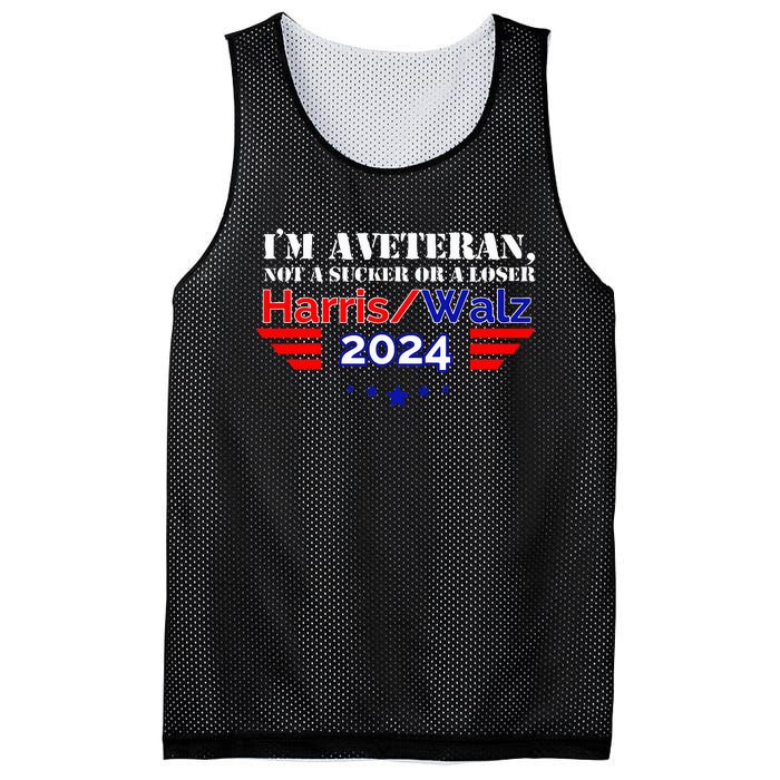 IM A Veteran Not A Sucker Or A Loser Harris Walz 2024 Mesh Reversible Basketball Jersey Tank